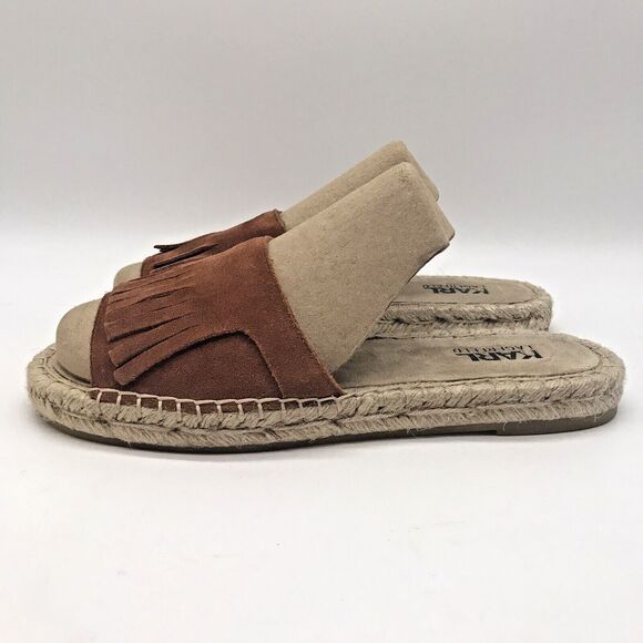 Karl Lagerfeld Euler Slides Women's size 8 Brown Suede Flat Espadrille Sandals - Picture 3 of 11